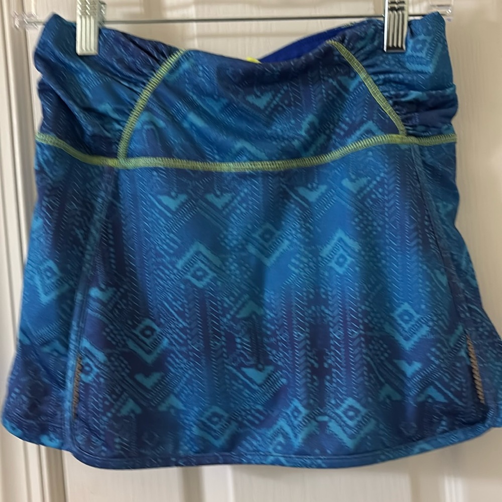 ATHLETA Skort/Skirt Blue Tennis Golf Athletic XS Back Zipper Pull On New